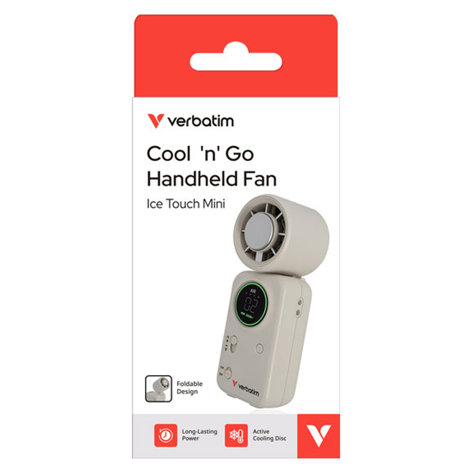 Verbatim Cool'n'Go Ice Touch Mini Handventilator weiß/silber