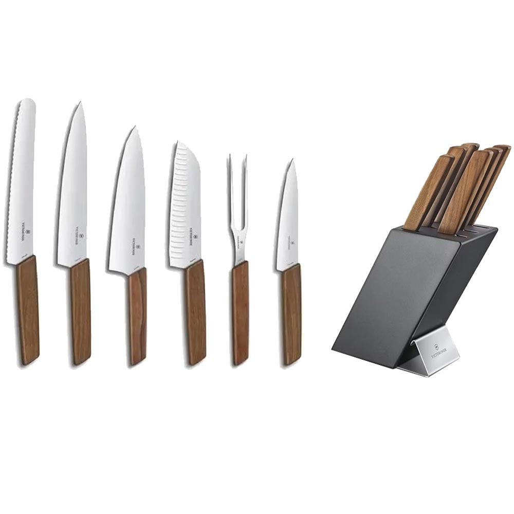Victorinox Swiss Modern 6-teilig Messerblock schwarz