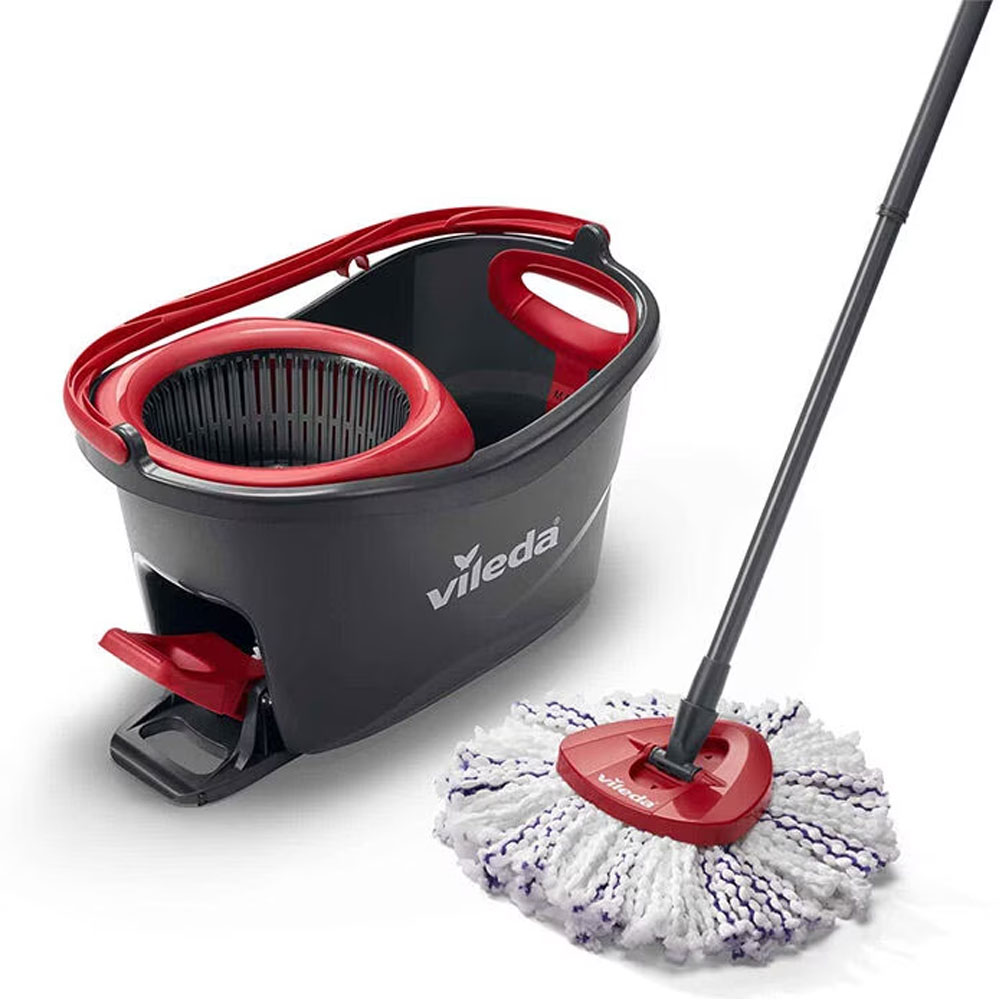 Vileda Turbo 3in1 Komplett-Set Wischmopp mit Mikrofaser-Moppkopf