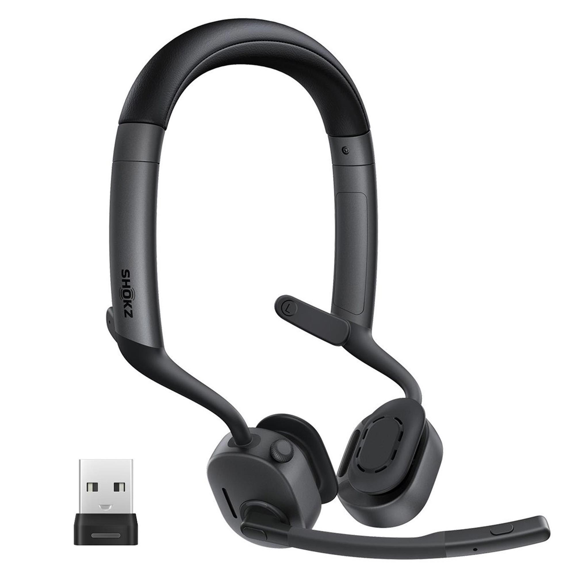Shokz OpenMeet2 UC Knochenleitungs-Headset mit USB-A Adapter