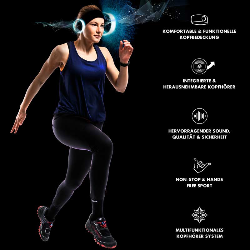 Earebel Sport Elite Headband Set S/M black