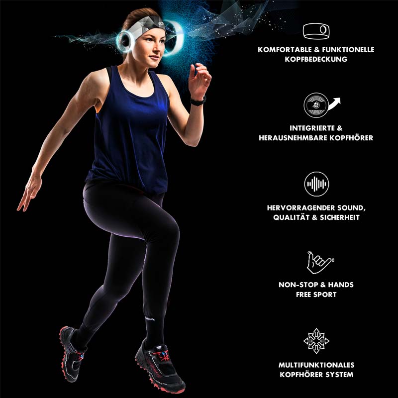 Earebel Sport Elite Headband Set L/XL grey pattern