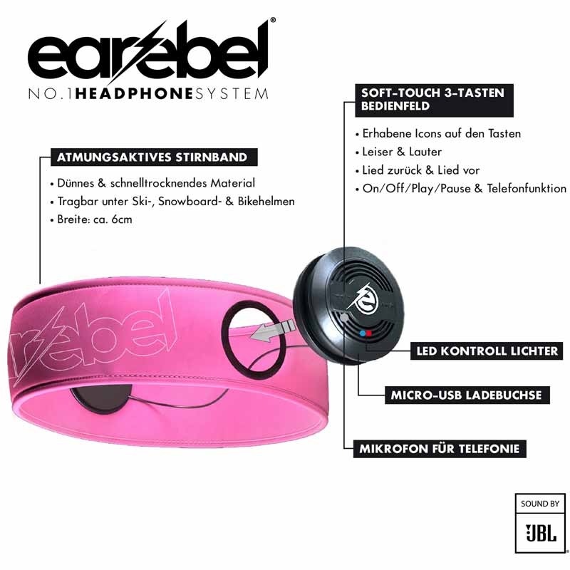 Earebel Sport Elite Headband Set L/XL soft-pink