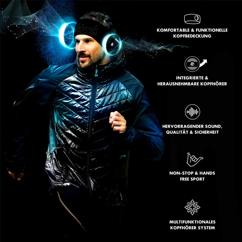 Earebel Sport Performance Headband Set L/XL black