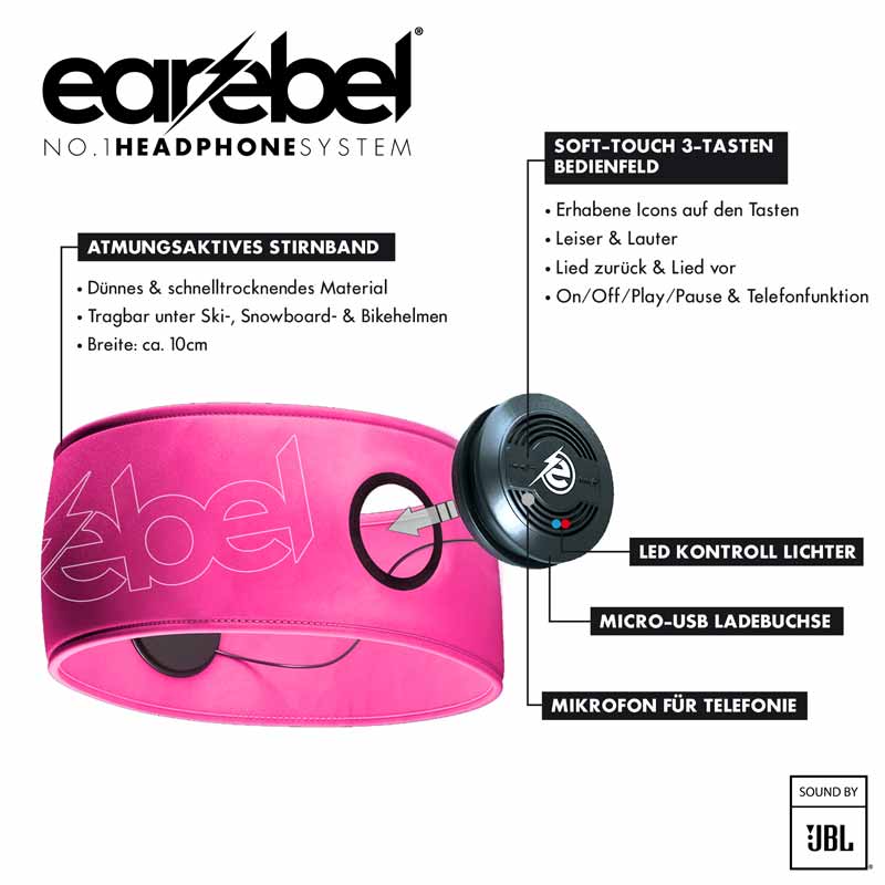 Earebel Sport Performance Headband Set S/M soft-pink