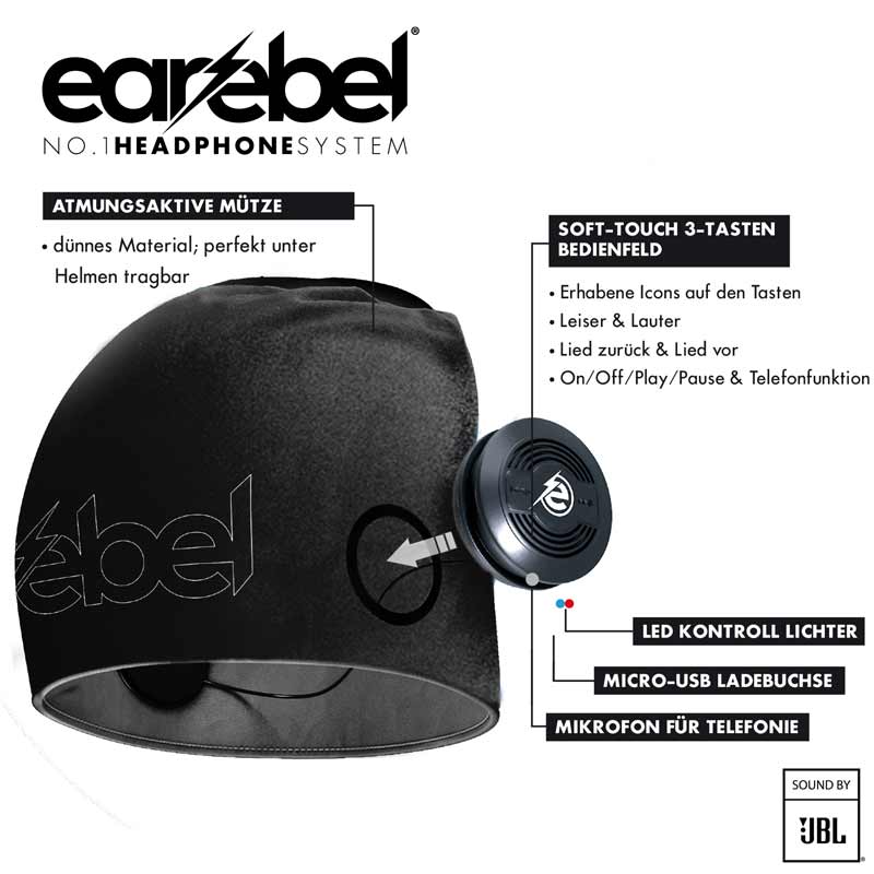 Earebel Sport Light Beanie Set Onesize black