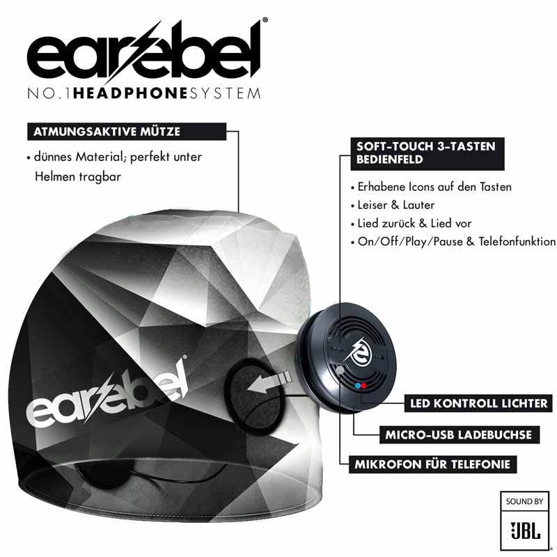 Earebel Sport Light Beanie Set Onesize grey pattern