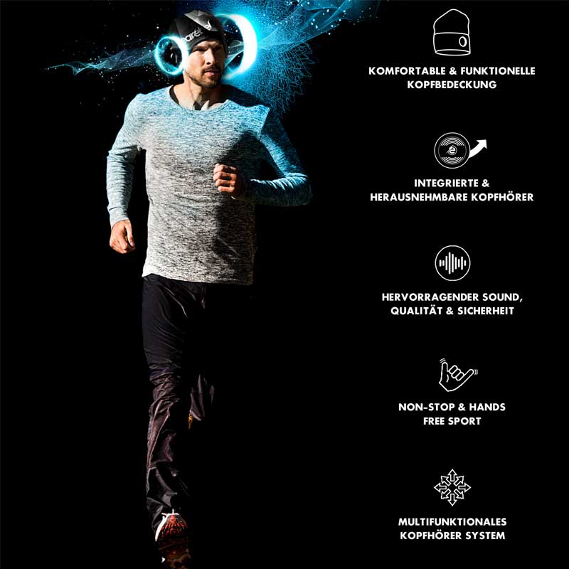 Earebel Sport Light Beanie Set Onesize grey pattern