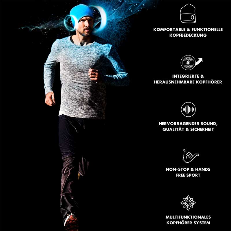 Earebel Sport Light Beanie Set Onesize cyan