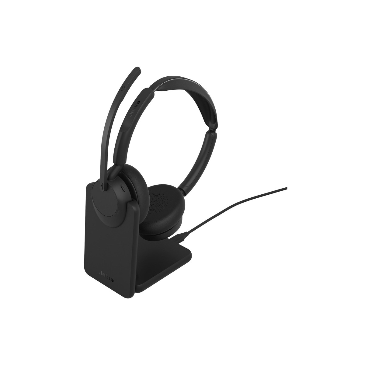 Jabra Evolve3 45 UC Stereo USB-C Bluetooth-Headset mit Dongle und Ladestation