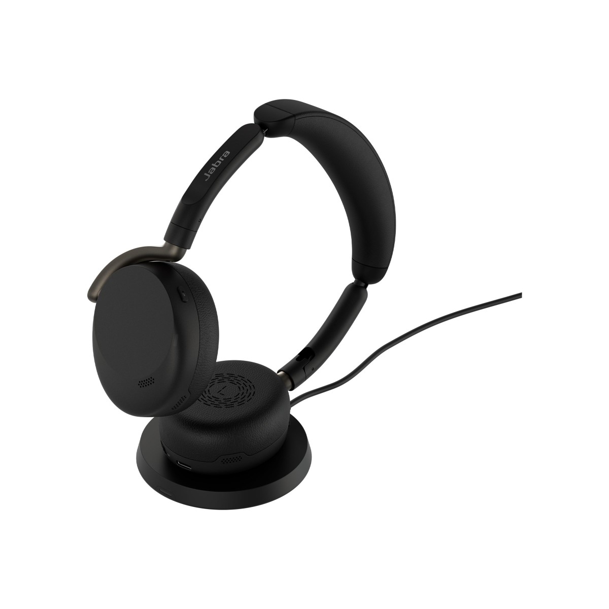 Jabra Evolve3 65 Flex UC USB-A Bluetooth-Headset mit Dongle und Wireless Charging Pad