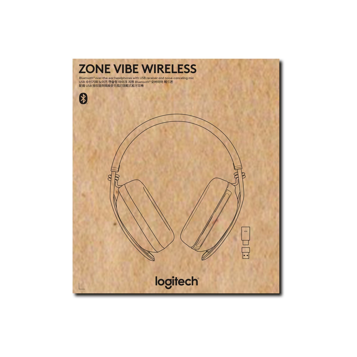 Logitech Zone Vibe Wireless Teams native Bluetooth-Verbindung Grafit