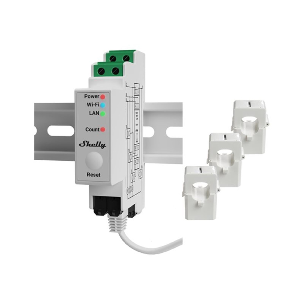 Shelly Pro 3EM V2 120A 3-Phasen Energiezähler