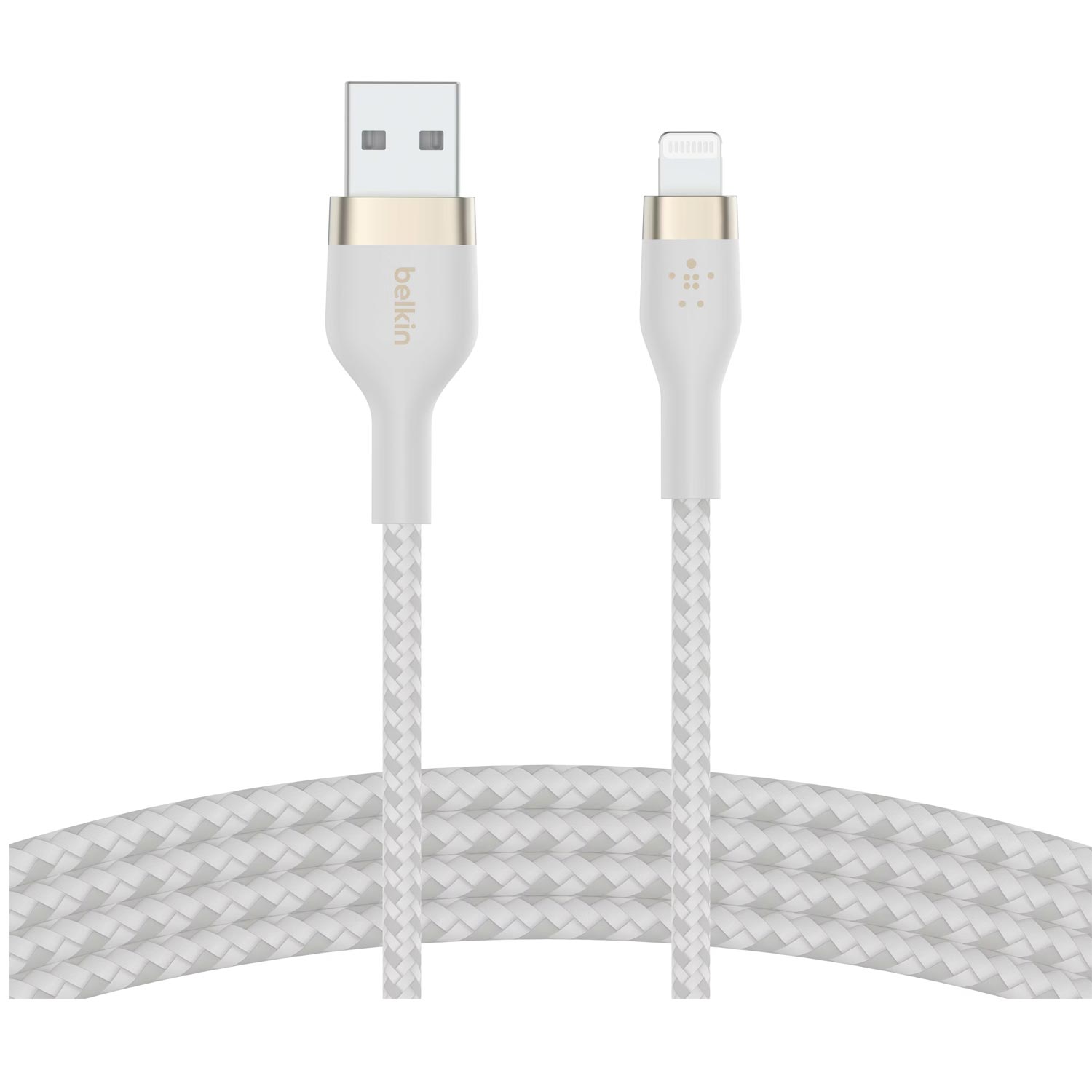 Belkin BoostCharge Pro Flex geflochtenes USB-A/Lightning-Kabel 2m weiß