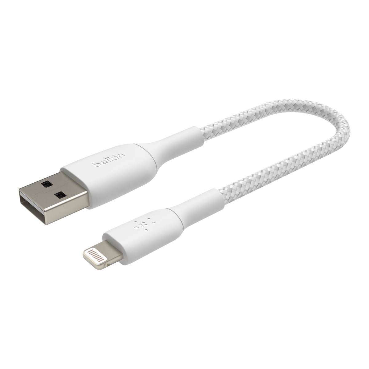 Belkin geflochtenes Lightning/USB-Kabel 15cm weiß