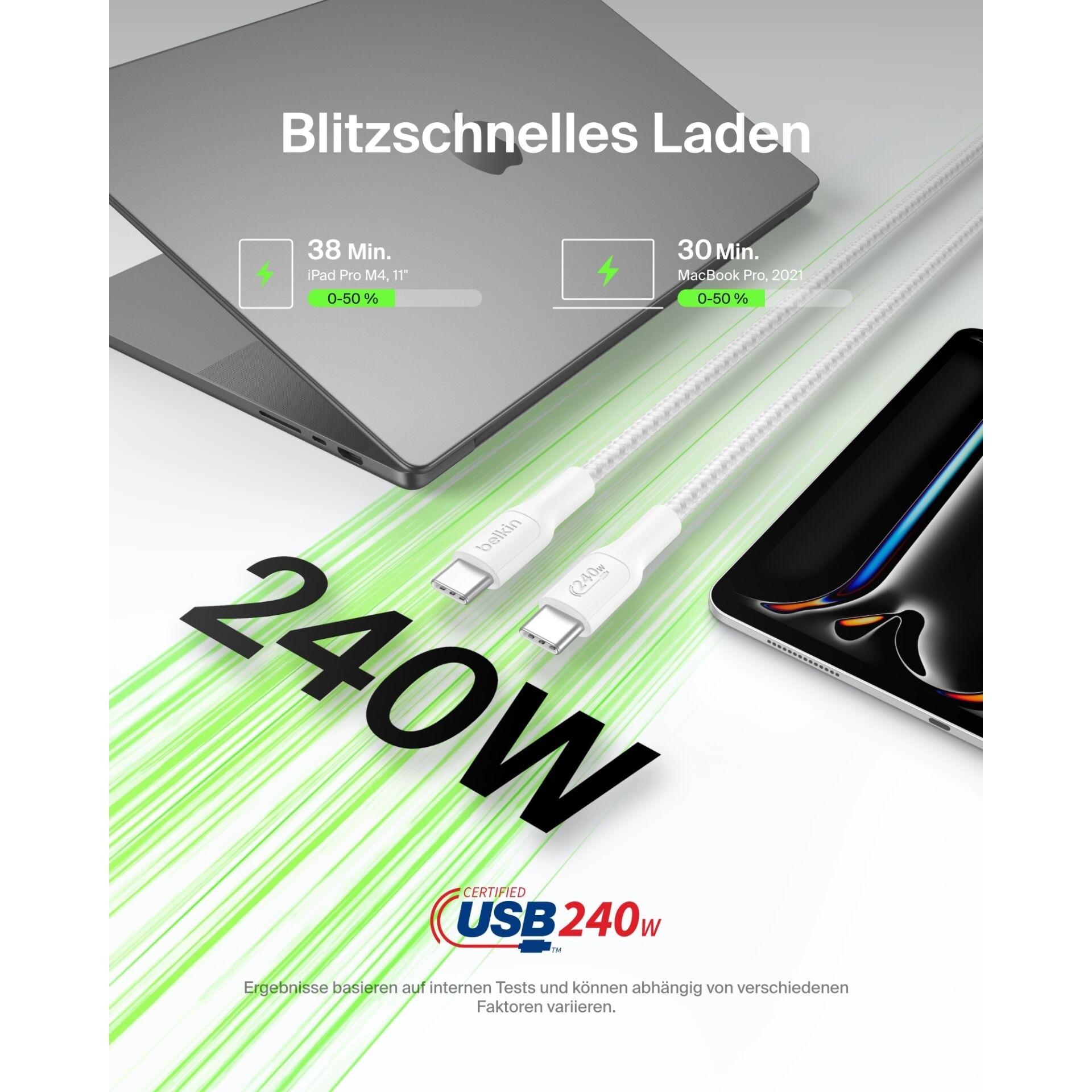 Belkin Eco 240W USB-C auf USB-C Kabel 2m weiß