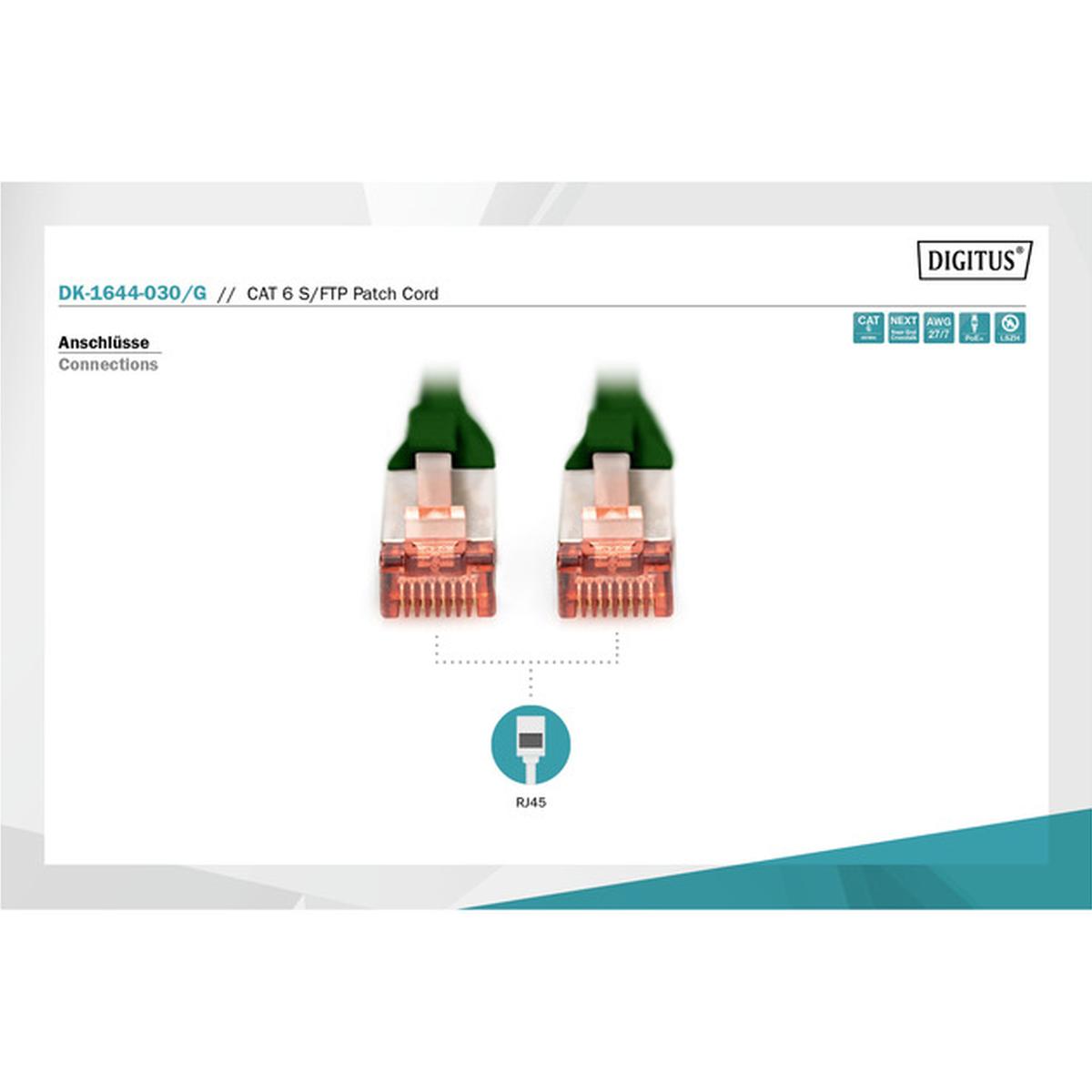 DIGITUS Cat 6 3m S/FTP Netzwerkkabel grün
