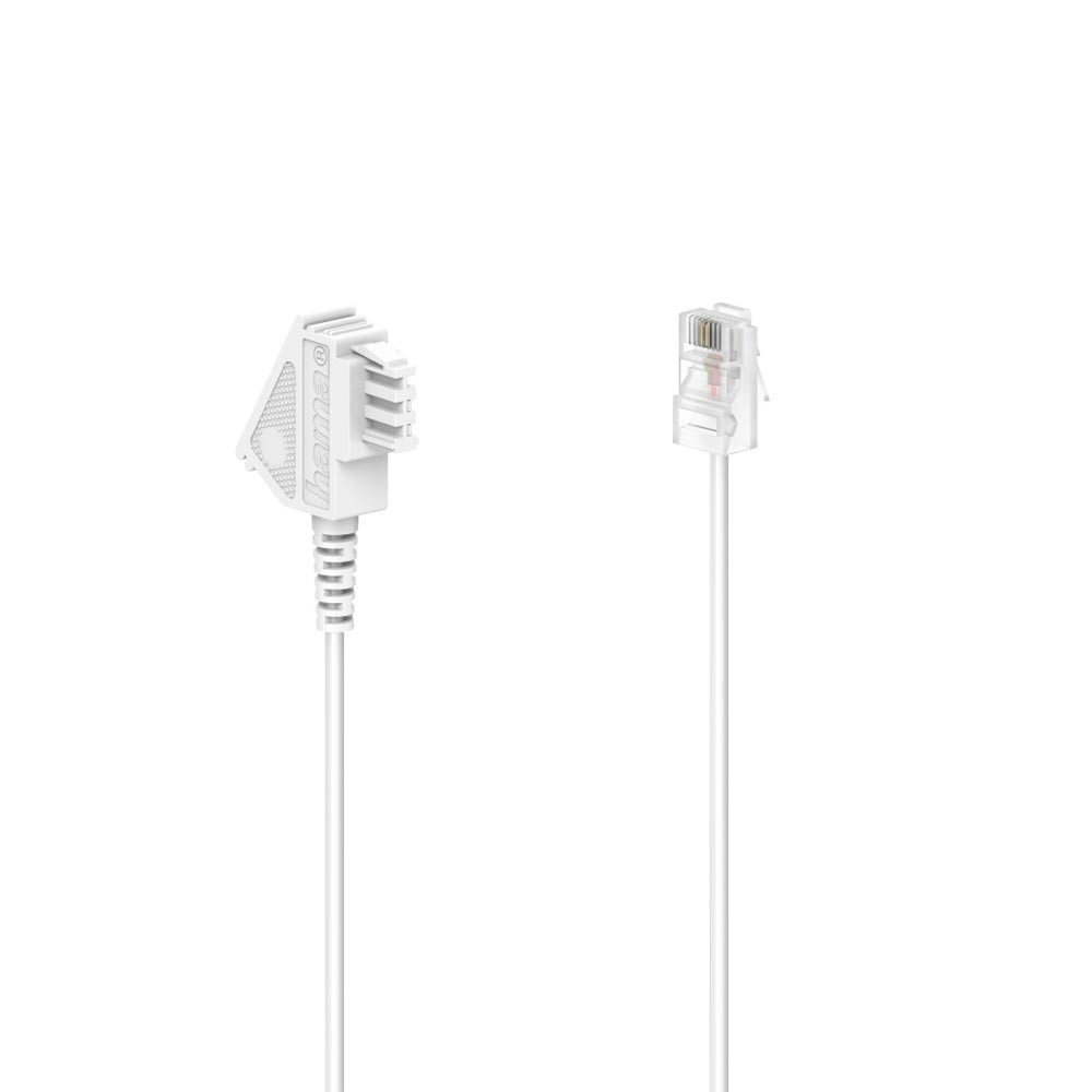 Hama DSL-Box-Kabel, TAE-F-Stecker - Modular-Stecker 8p2c, 10 m, Weiß