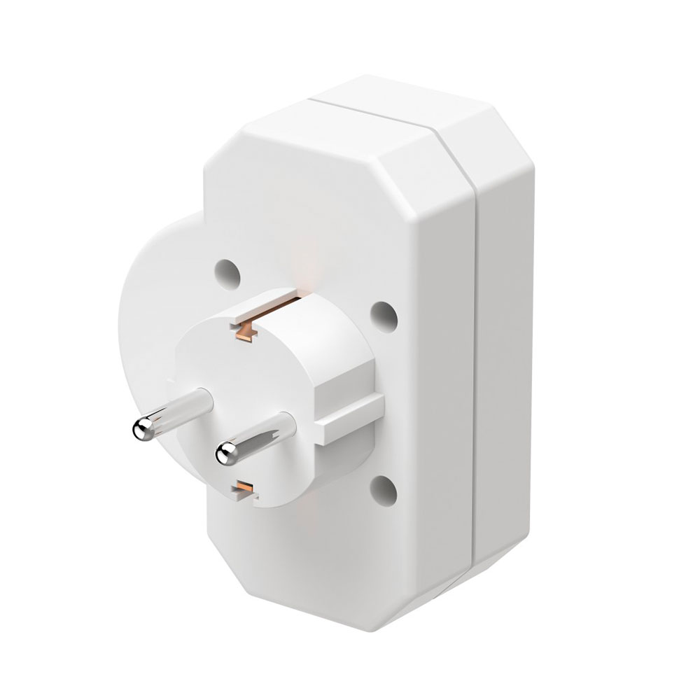 Hama Steckdosenadapter 3-fach, 1x Schutzkontakt, 2x Euro, Schalter, Weiß