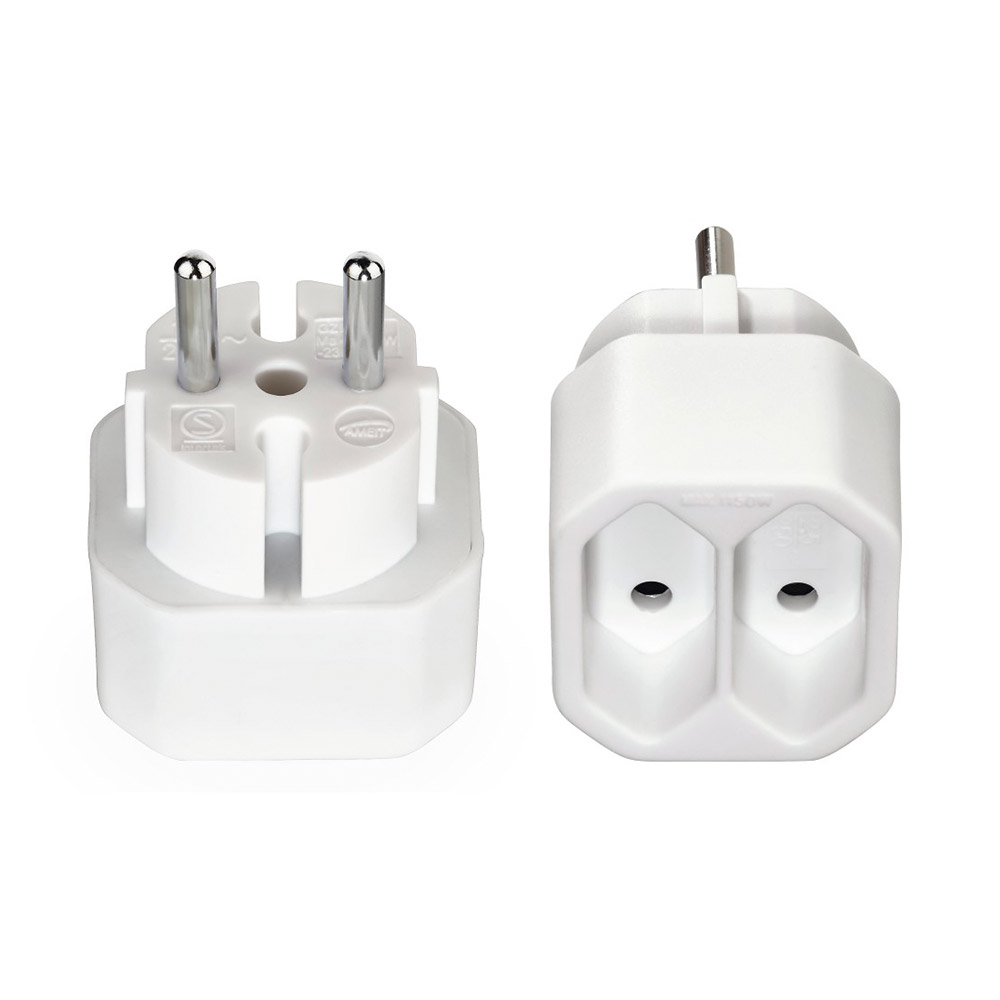 Hama Steckdosenadapter 2-fach, 2x Euro-Steckdose, Doppelpack, Weiß
