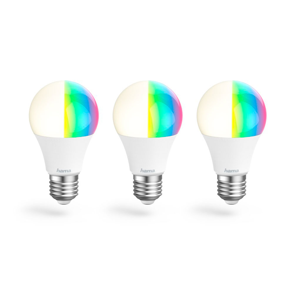 Hama WLAN-LED-Lampe, E27, 8,5W, RGBW, dimmbar 3 Stück