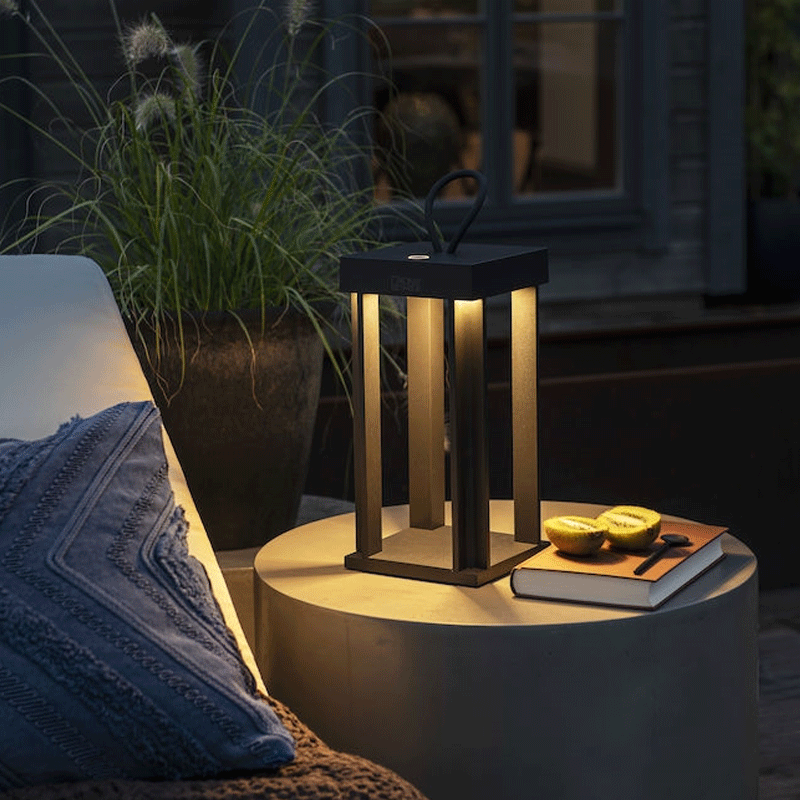 Konstsmide Cannes LED USB-Laterne 42cm Rost, dimmbar 2700/3000K