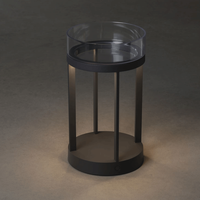 Konstsmide Chieti LED USB-Laterne grau, dimmbar