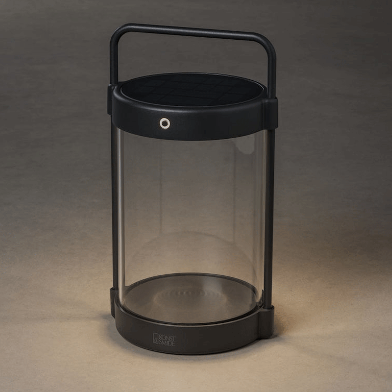 Konstsmide Crotone LED Solar/USB-Laterne schwarz, dimmbar,