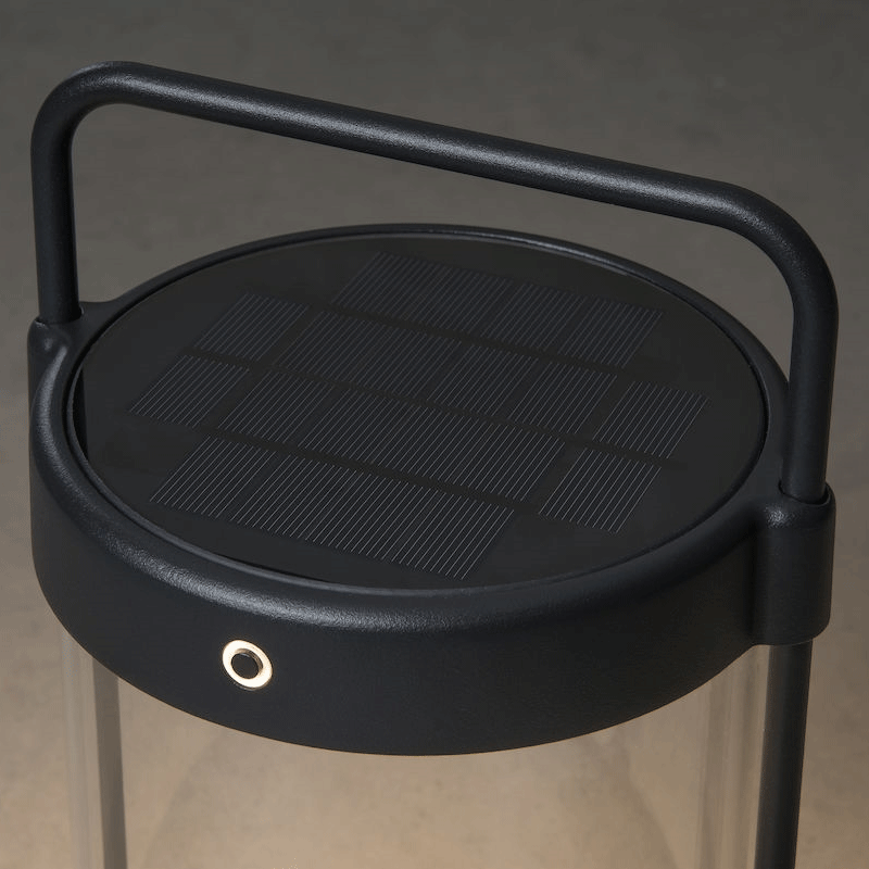 Konstsmide Crotone LED Solar/USB-Laterne schwarz, dimmbar,