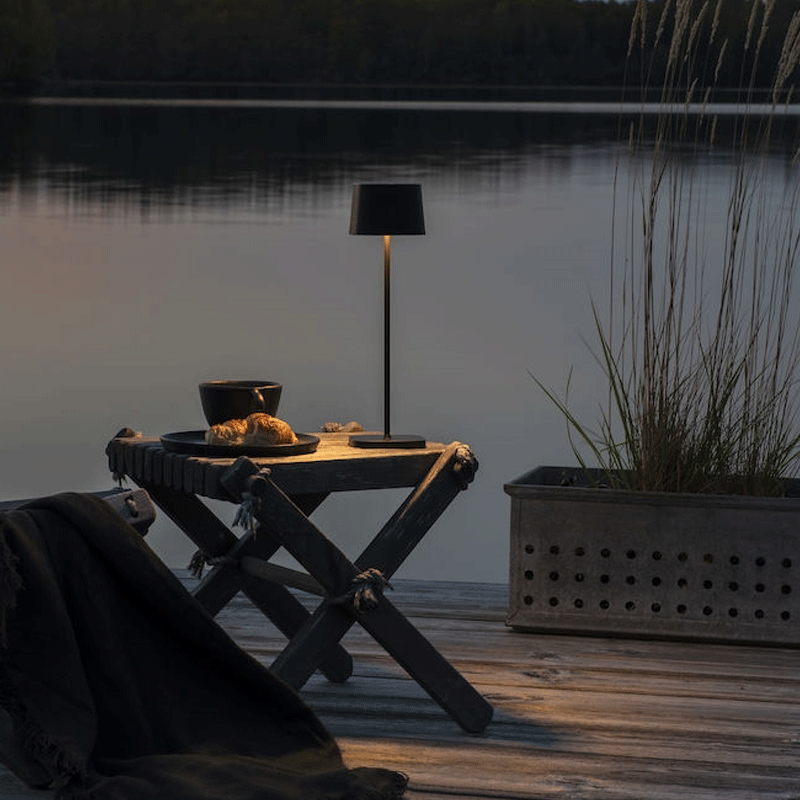 Konstsmide Capri LED USB-Tischleuchte schwarz, Farbtemperatur, dimmbar