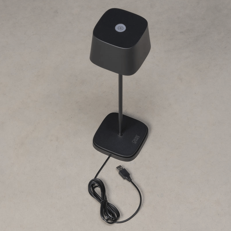 Konstsmide Capri LED USB-Tischleuchte schwarz, Farbtemperatur, dimmbar