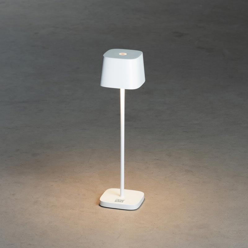 Konstsmide Capri-Mini USB-Tischleuchte weiß, 2700/3000K, dimmbar, eckig