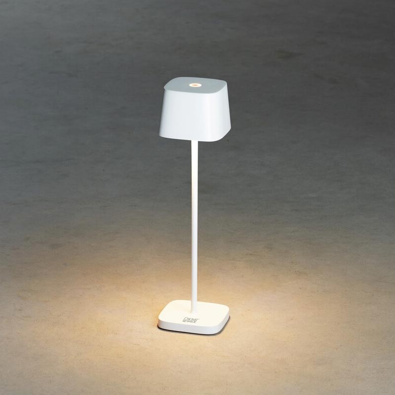 Konstsmide Capri-Mini USB-Tischleuchte weiß, 2700/3000K, dimmbar, eckig