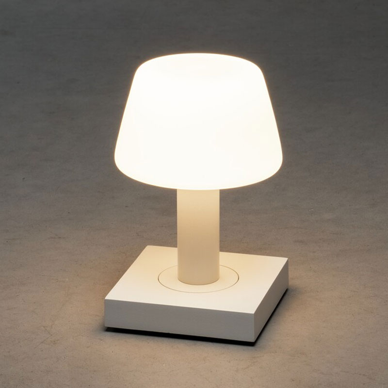 Konstsmide Monaco USB-Tischleuchte weiß, 2700/3000K, dimmbar, Glas