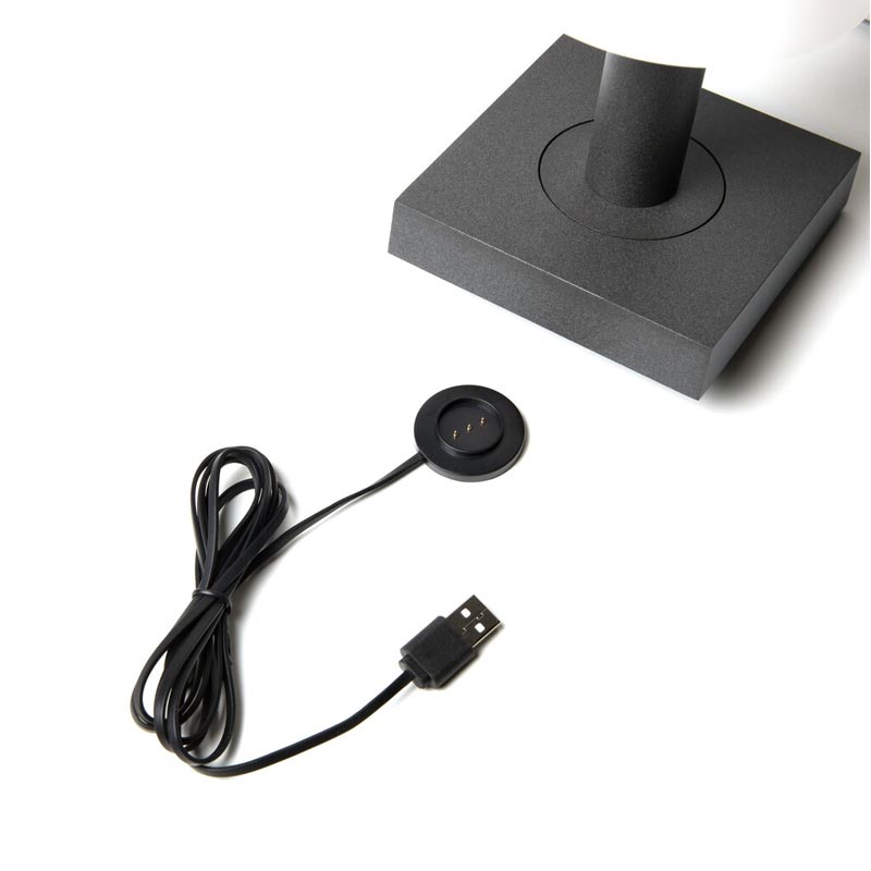 Konstsmide Monaco USB-Tischleuchte dunkelgrau, 2700/3000K, dimmbar, Glas