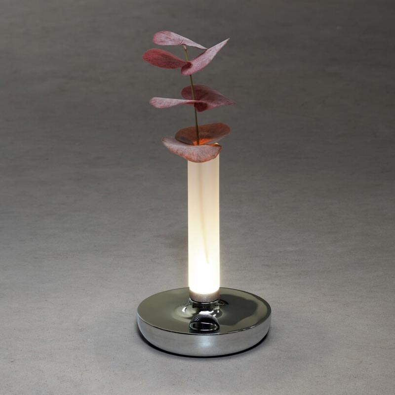 Konstsmide Biarritz USB-Tischleuchte silber, 1800/2700/4000K, dimmbar