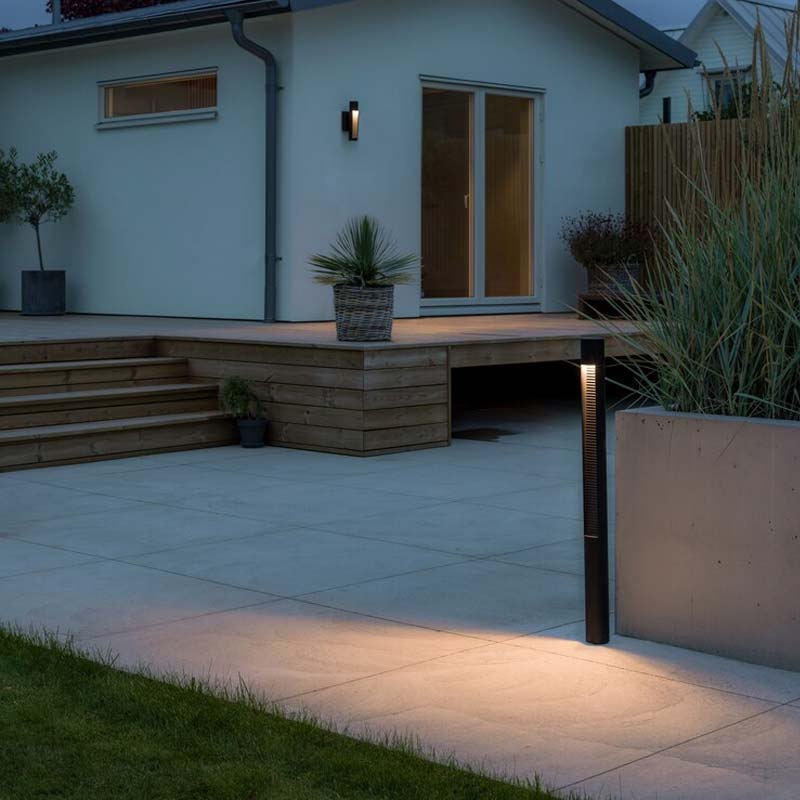 Konstsmide Udine LED Wegeleuchte schwarz, 12W, Glas