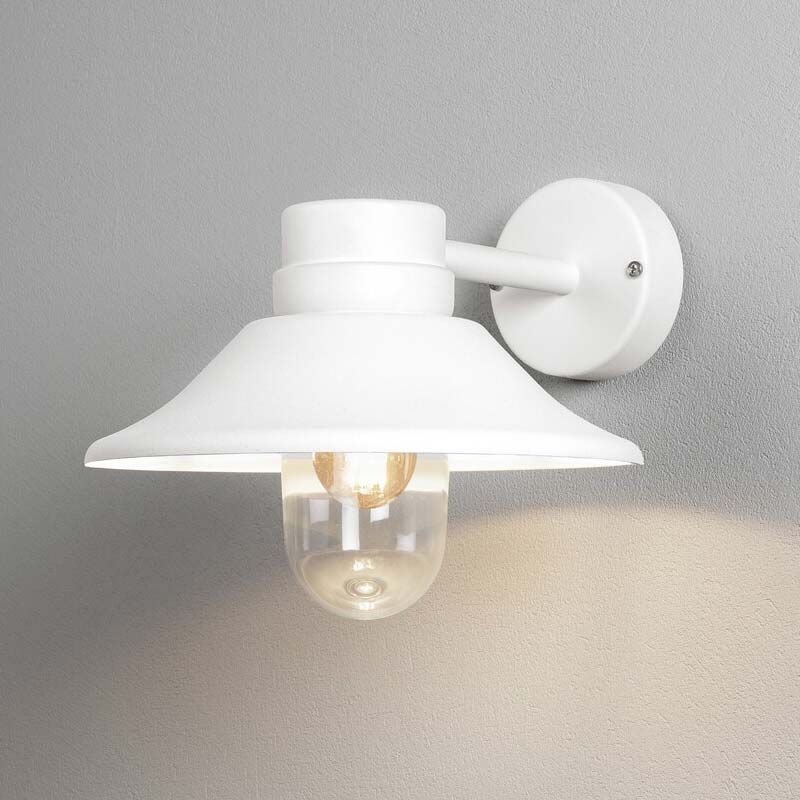 Konstsmide Vega Wandleuchte weiß E27, Aluminium/Glas