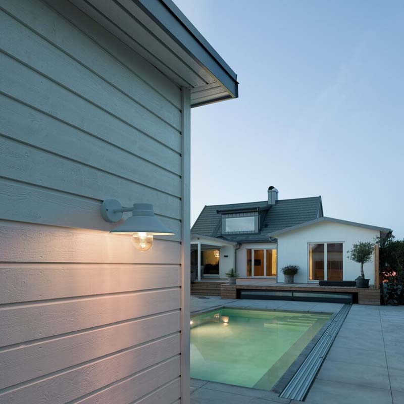 Konstsmide Vega Wandleuchte weiß E27, Aluminium/Glas