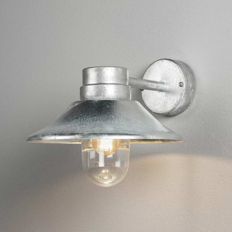 Konstsmide Vega Wandleuchte galvanisiert E27, Stahl/Glas