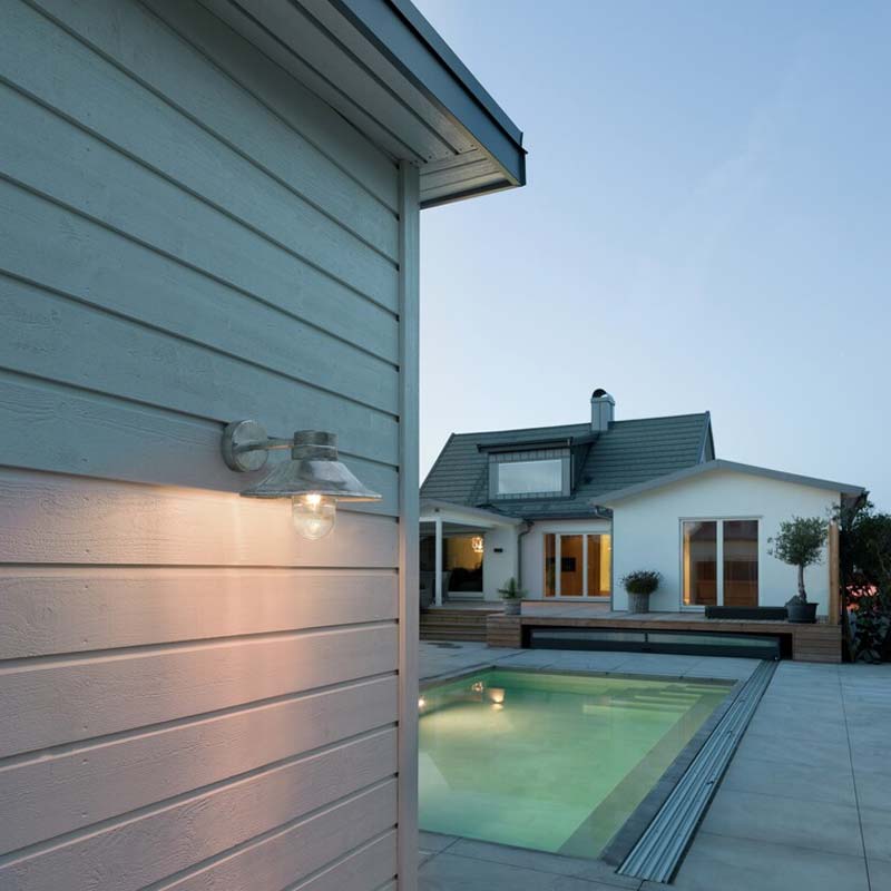 Konstsmide Vega Wandleuchte galvanisiert E27, Stahl/Glas