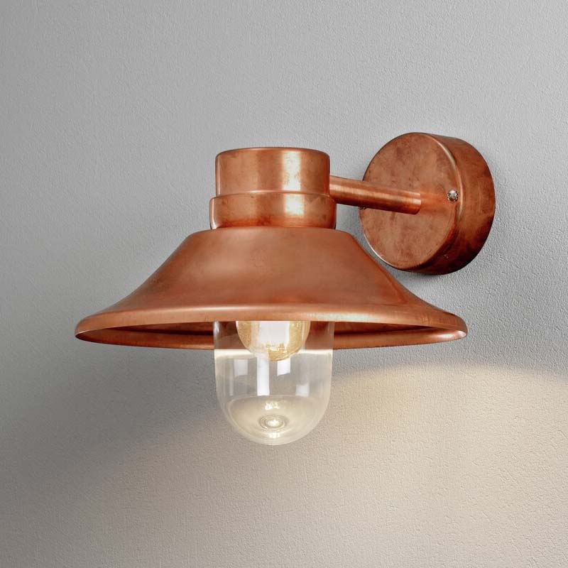Konstsmide Vega Wandleuchte kupfer E27, kupfer/Glas