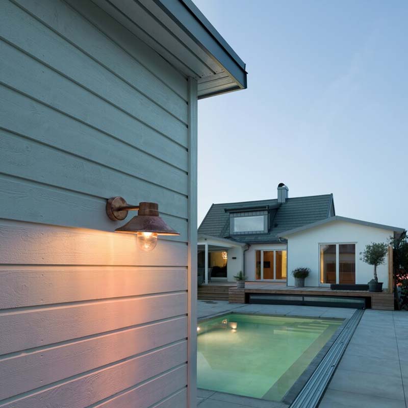 Konstsmide Vega Wandleuchte kupfer E27, kupfer/Glas