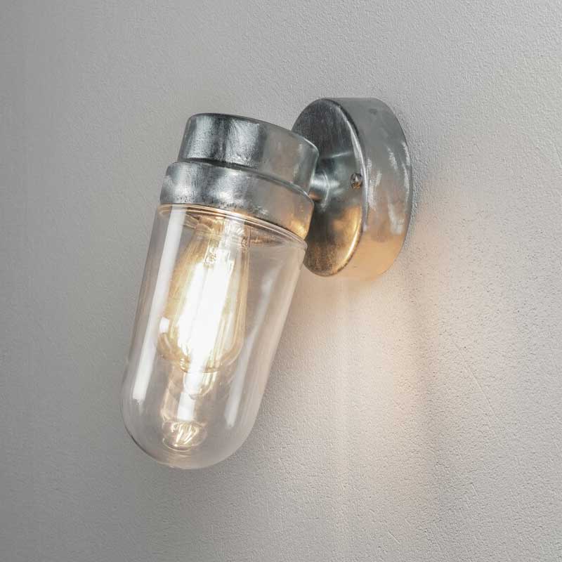 Konstsmide Vega Wandleuchte galvanisiert E27, Stahl/Glas