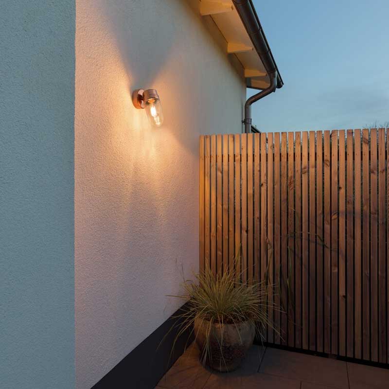 Konstsmide Vega Wandleuchte kupfer E27, kupfer/Glas
