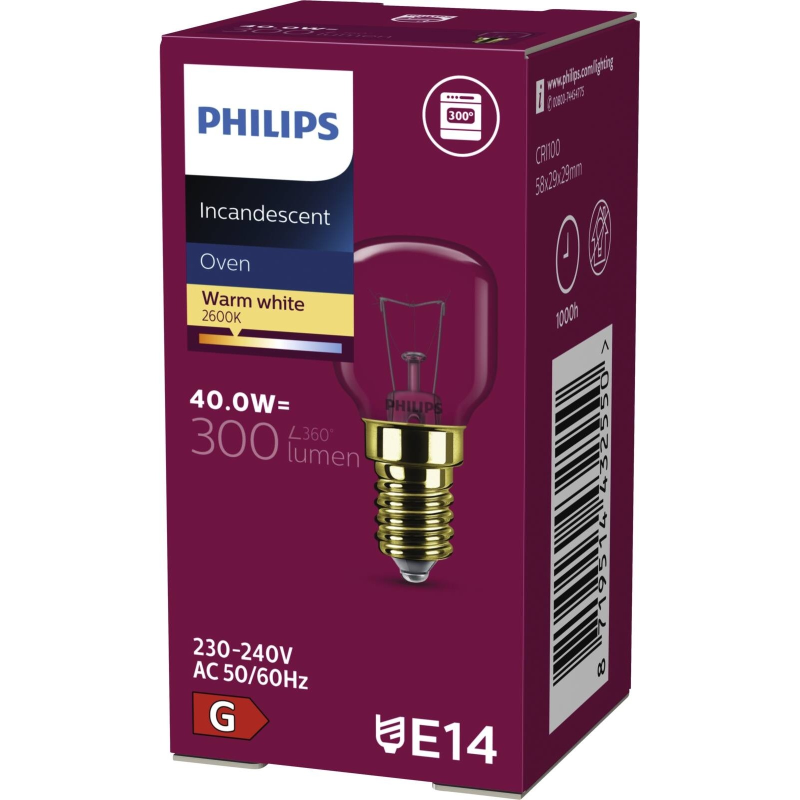 Philips T29 E14 40W Backofenlampe