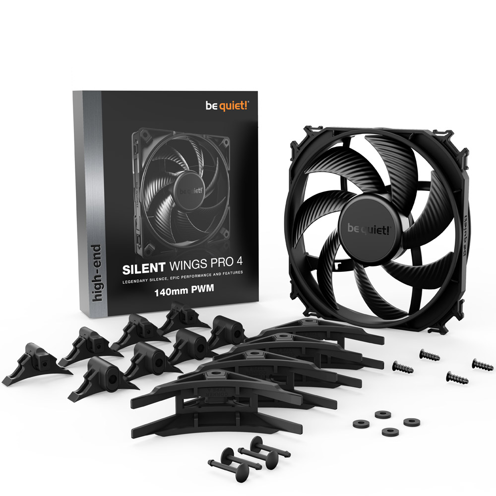 be quiet! SILENT WINGS PRO 4 140mm PWM 4-pin Gehäuselüfterschwarz