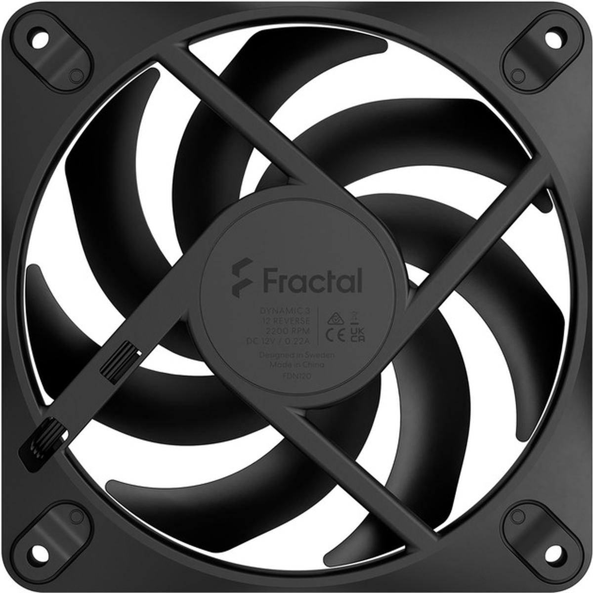 Fractal Design Dynamic 3 12 Reverse 120mm Gehäuselüfter schwarz