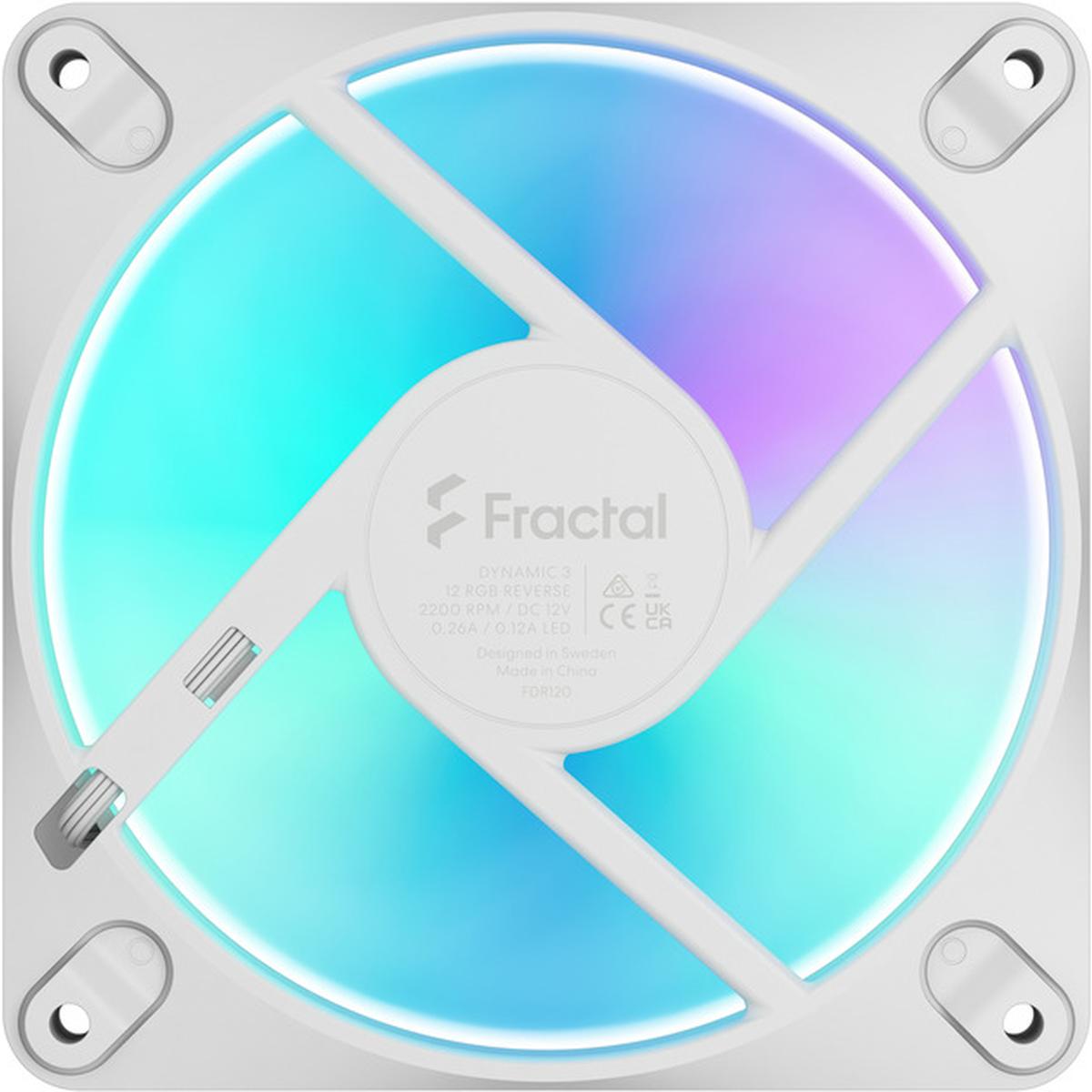 Fractal Design Dynamic 3 12 Reverse RGB 120mm Gehäuselüfter weiß