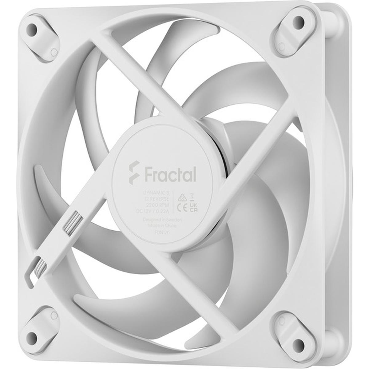 Fractal Design Dynamic 3 12 Reverse 120mm Gehäuselüfter weiß